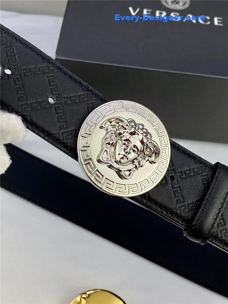 Versace belt in classic greek leather