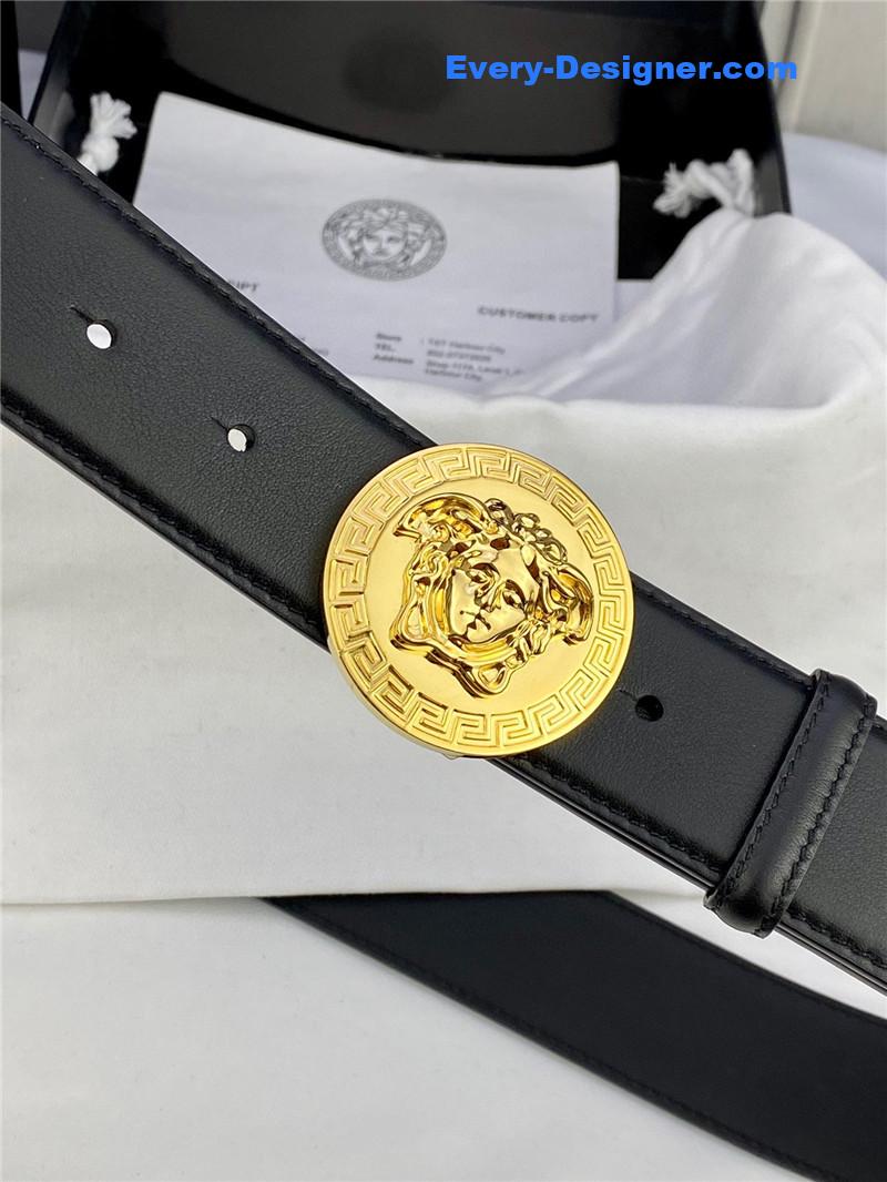 Versace belt in classic greek leather