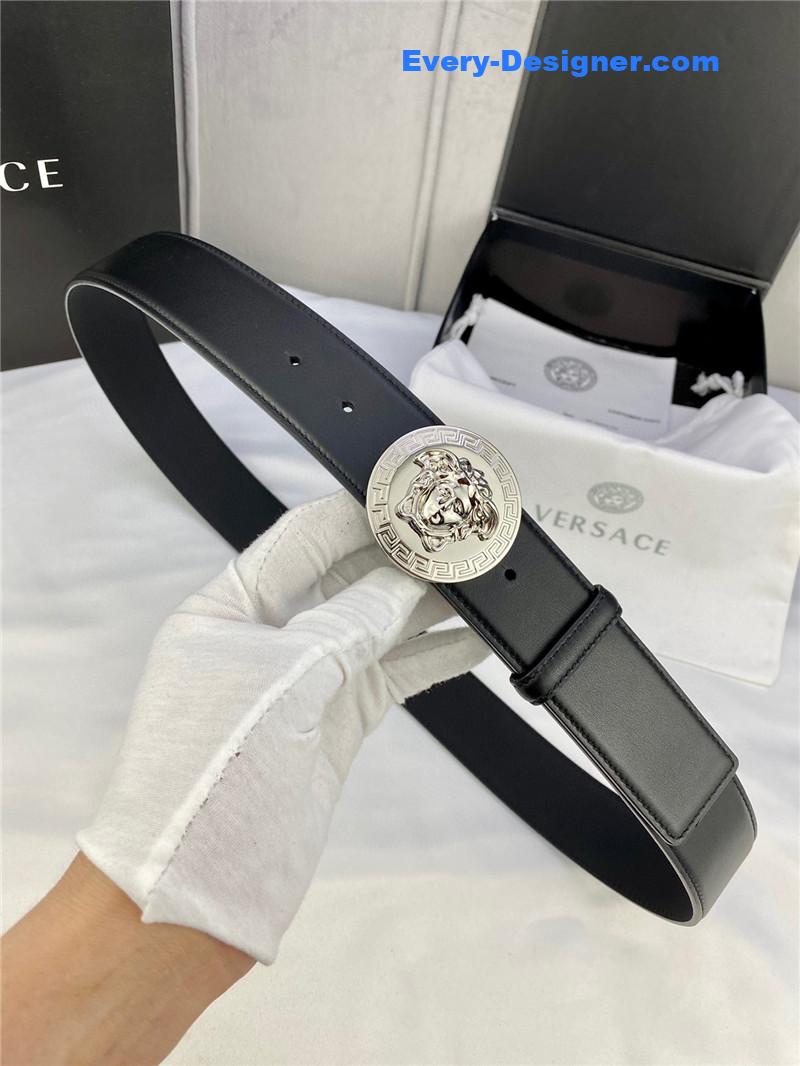 Versace belt in classic greek leather