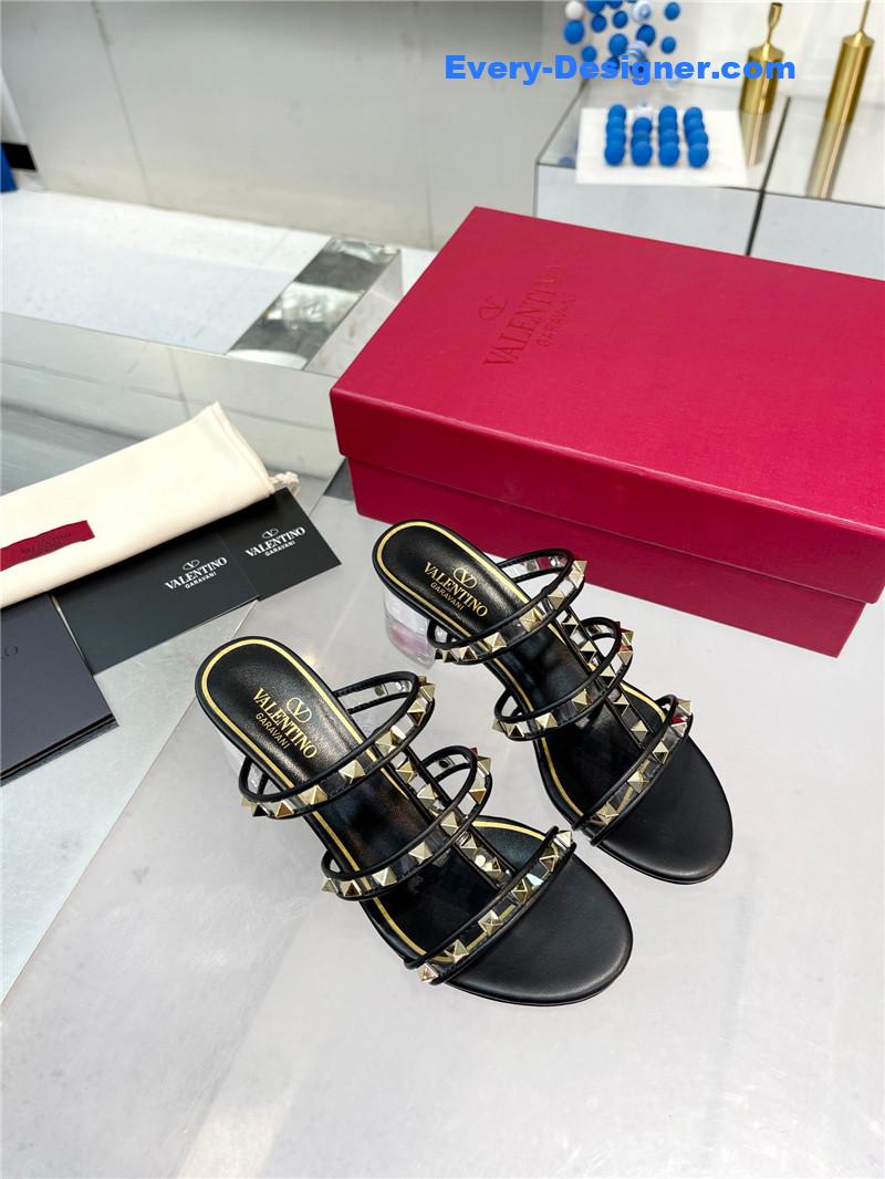 Va1e*ntin0 new transparent heel classic sandals