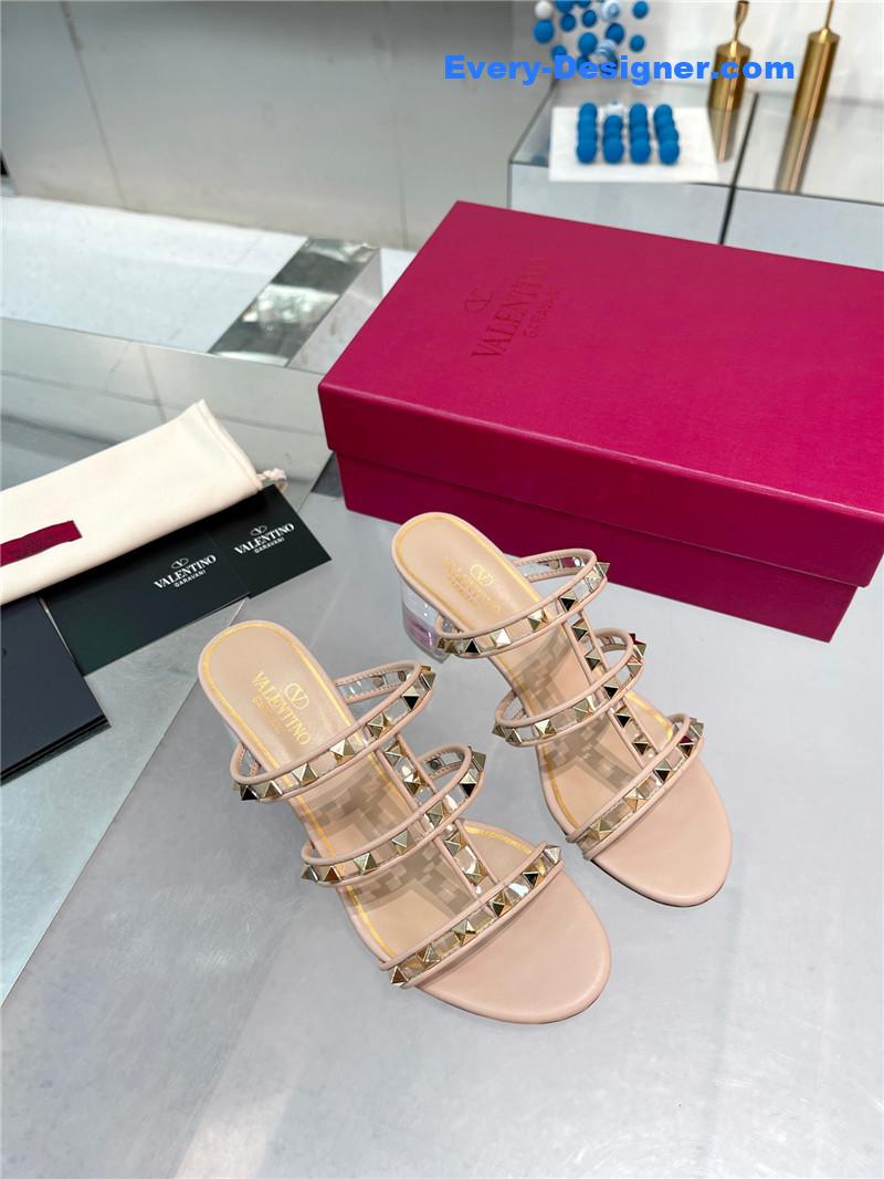 Va1e*ntin0 new transparent heel classic sandals