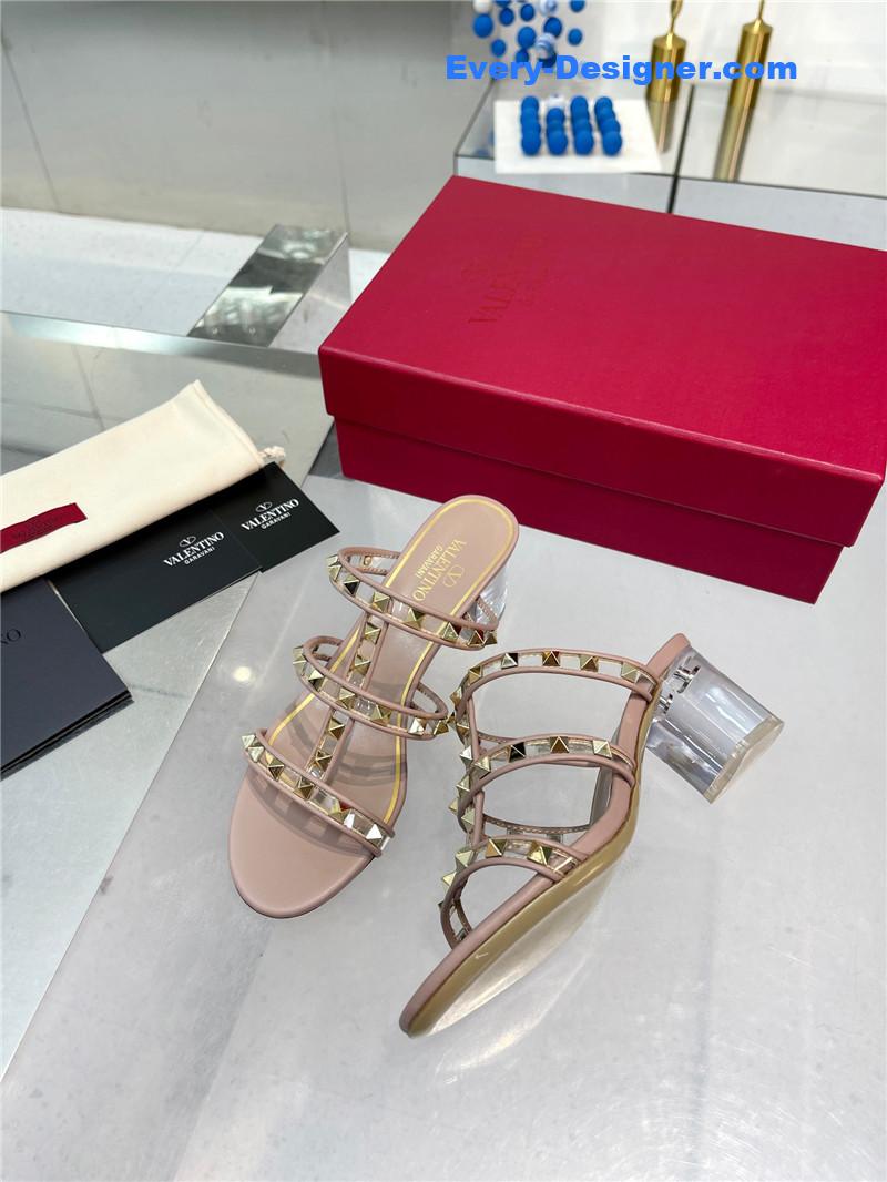 Va1e*ntin0 new transparent heel classic sandals