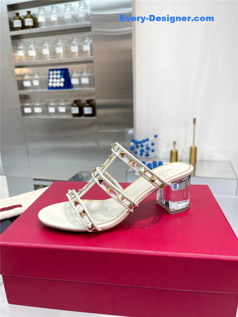 Va1e*ntin0 new transparent heel classic sandals