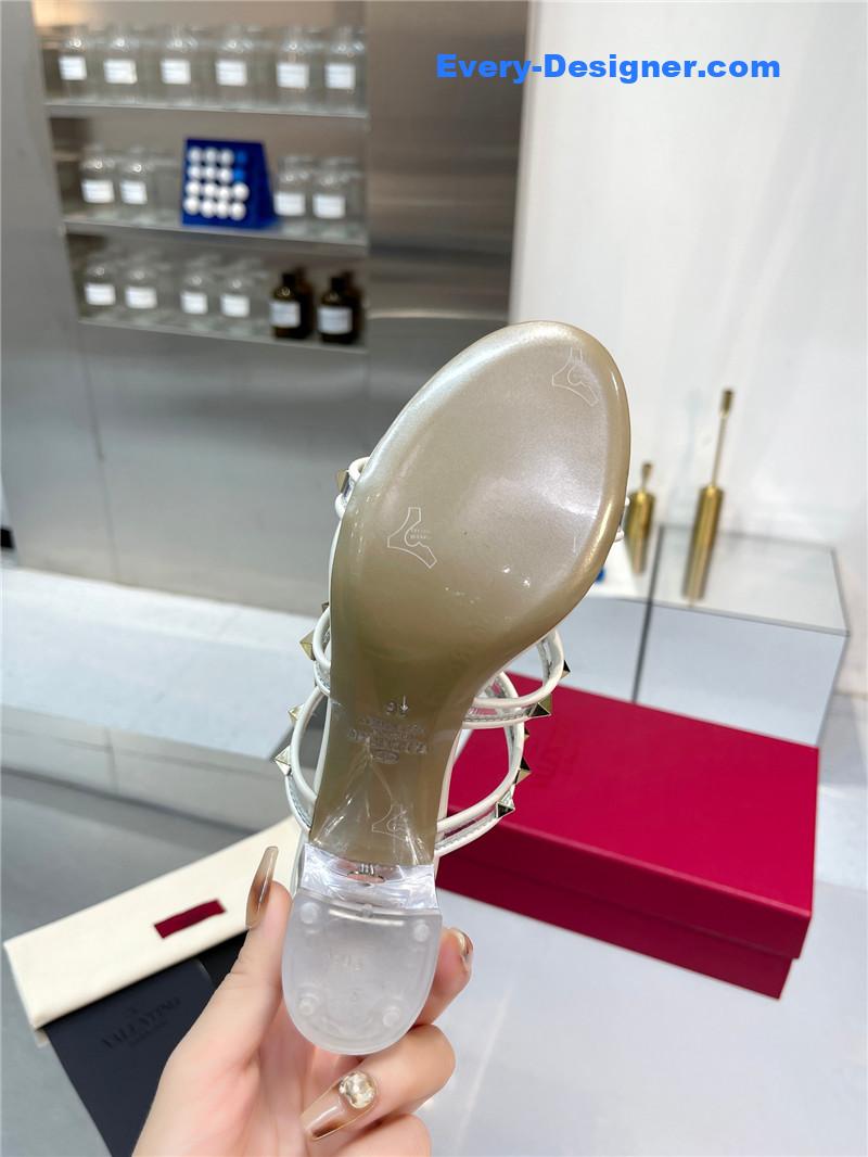 Va1e*ntin0 new transparent heel classic sandals