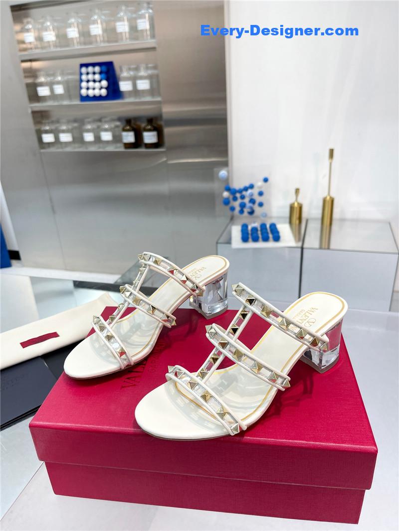 Va1e*ntin0 new transparent heel classic sandals