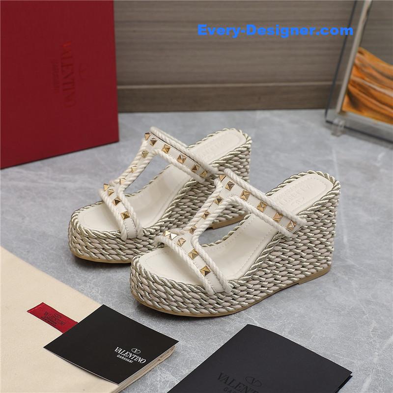 Va1e*ntin0 rope studded wedge sandals
