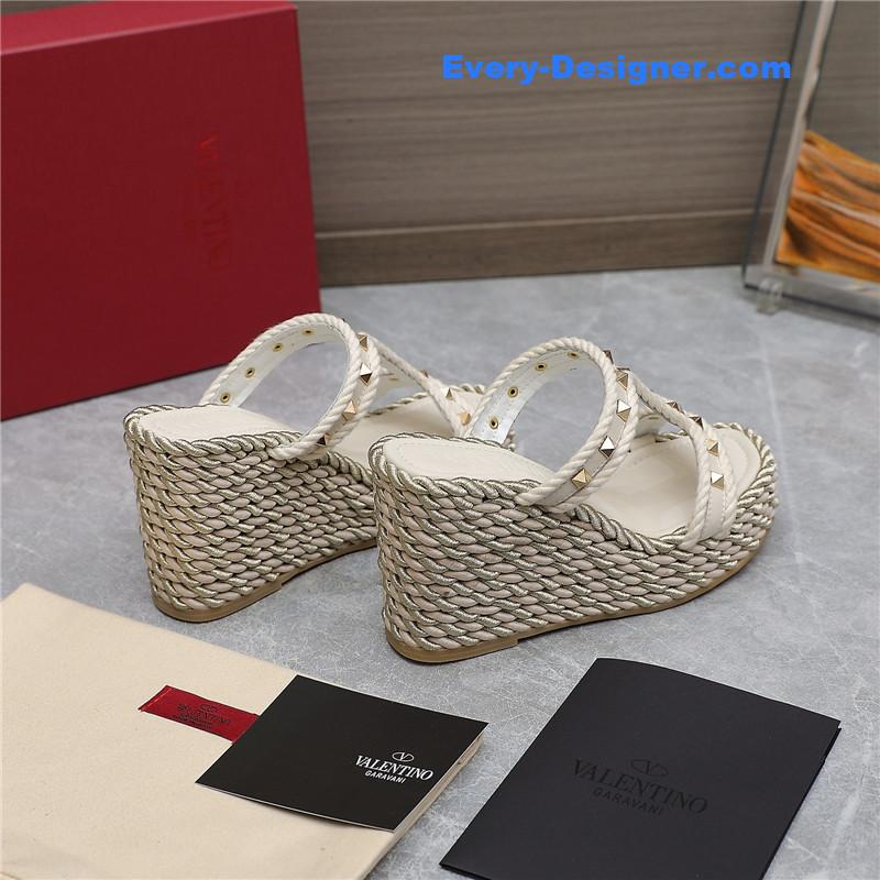 Va1e*ntin0 rope studded wedge sandals