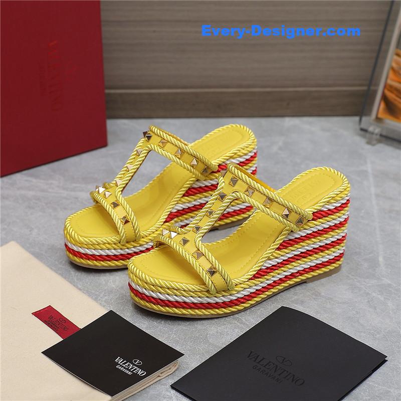 Va1e*ntin0 rope studded wedge sandals