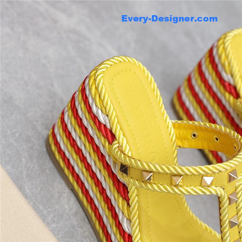 Va1e*ntin0 rope studded wedge sandals