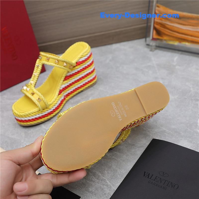 Va1e*ntin0 rope studded wedge sandals