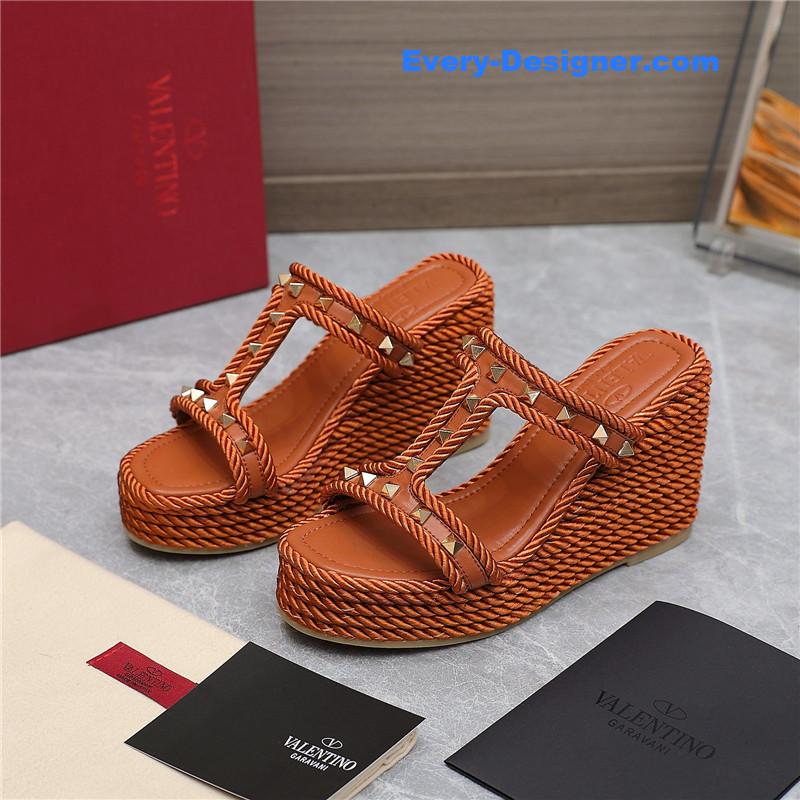 Va1e*ntin0 rope studded wedge sandals