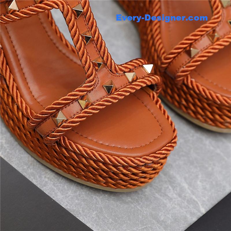 Va1e*ntin0 rope studded wedge sandals