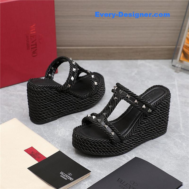 Va1e*ntin0 rope studded wedge sandals