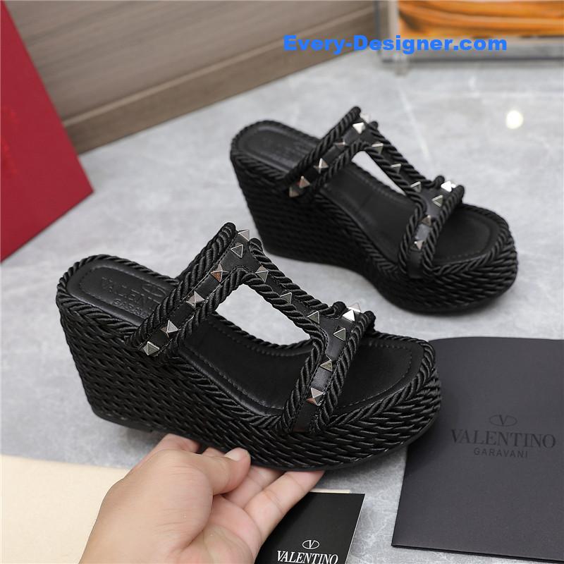 Va1e*ntin0 rope studded wedge sandals