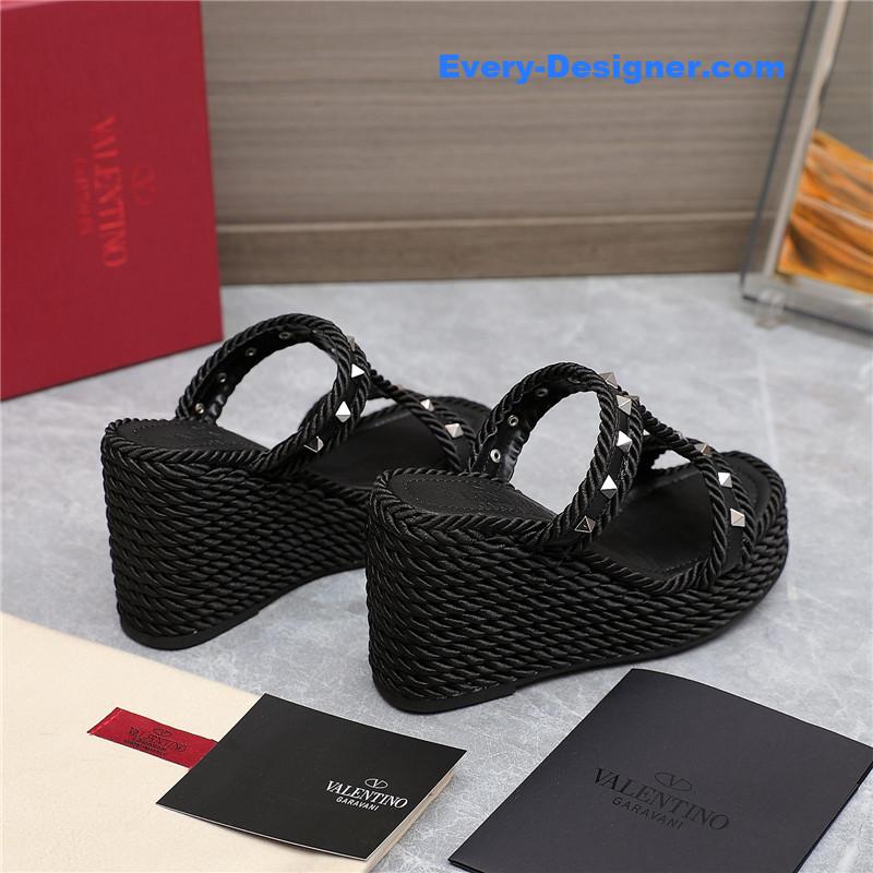 Va1e*ntin0 rope studded wedge sandals
