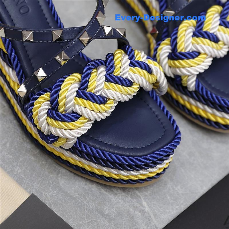 Va1e*ntin0 rope studded wedge sandals