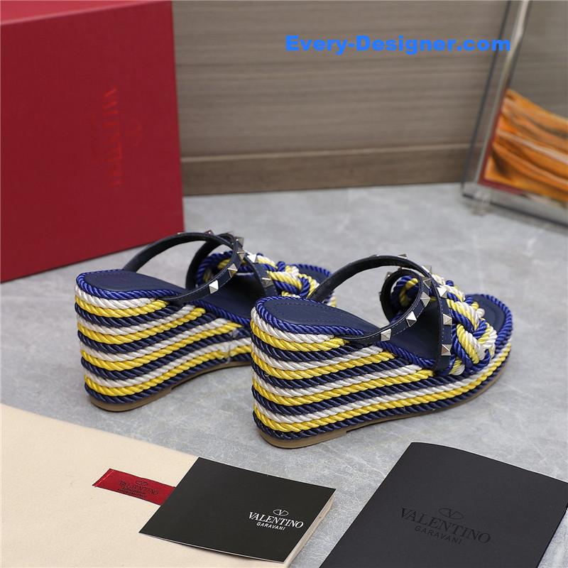Va1e*ntin0 rope studded wedge sandals