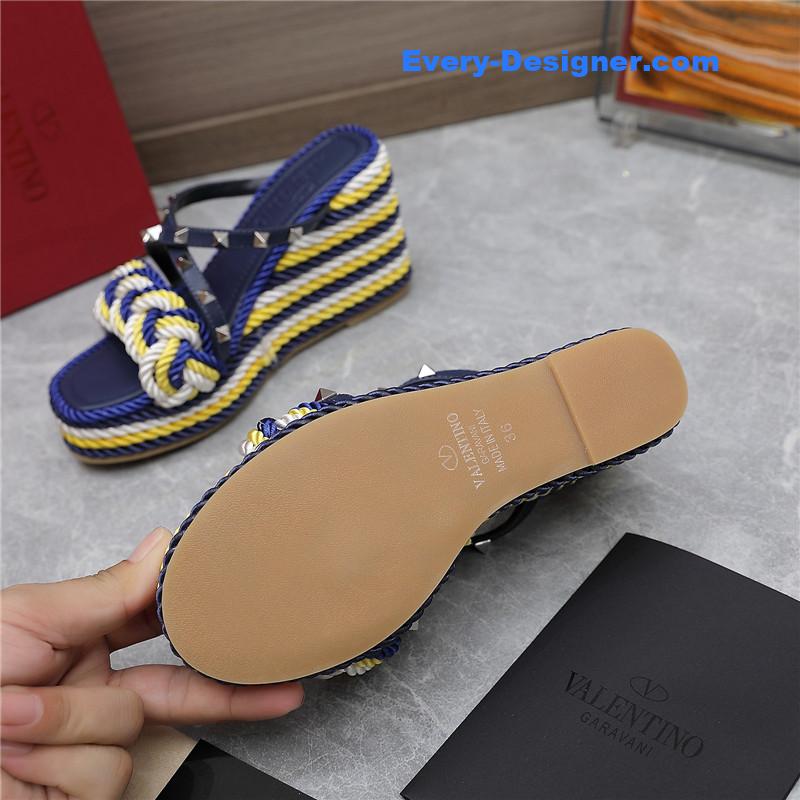 Va1e*ntin0 rope studded wedge sandals