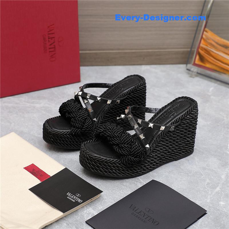 Va1e*ntin0 rope studded wedge sandals