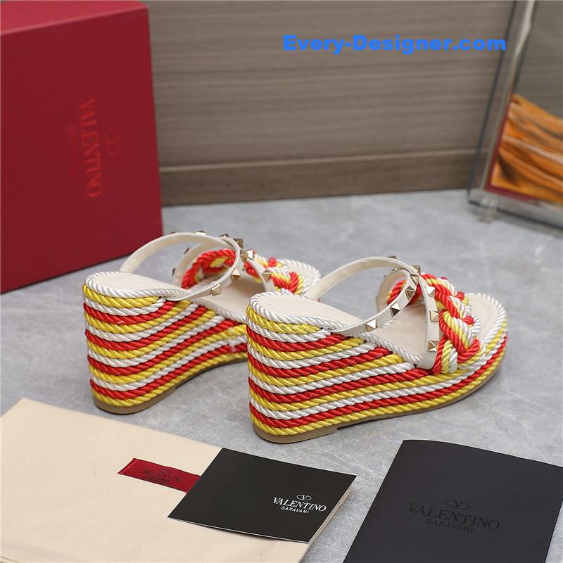 Va1e*ntin0 rope studded wedge sandals