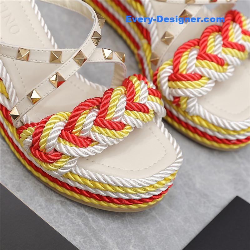 Va1e*ntin0 rope studded wedge sandals