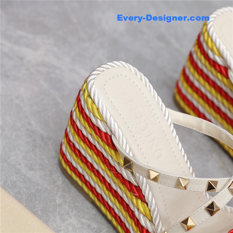Va1e*ntin0 rope studded wedge sandals