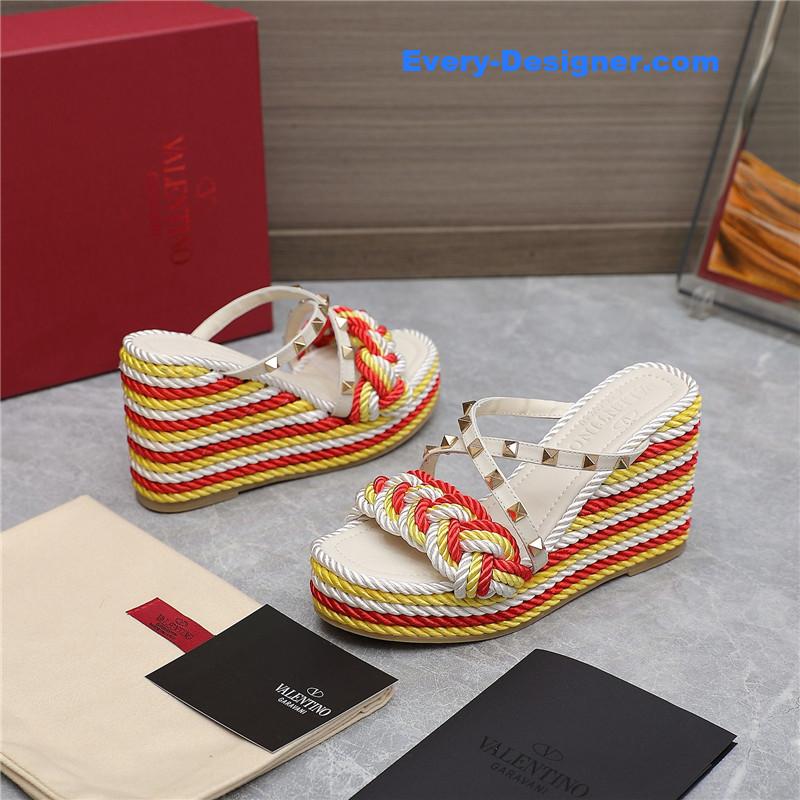 Va1e*ntin0 rope studded wedge sandals