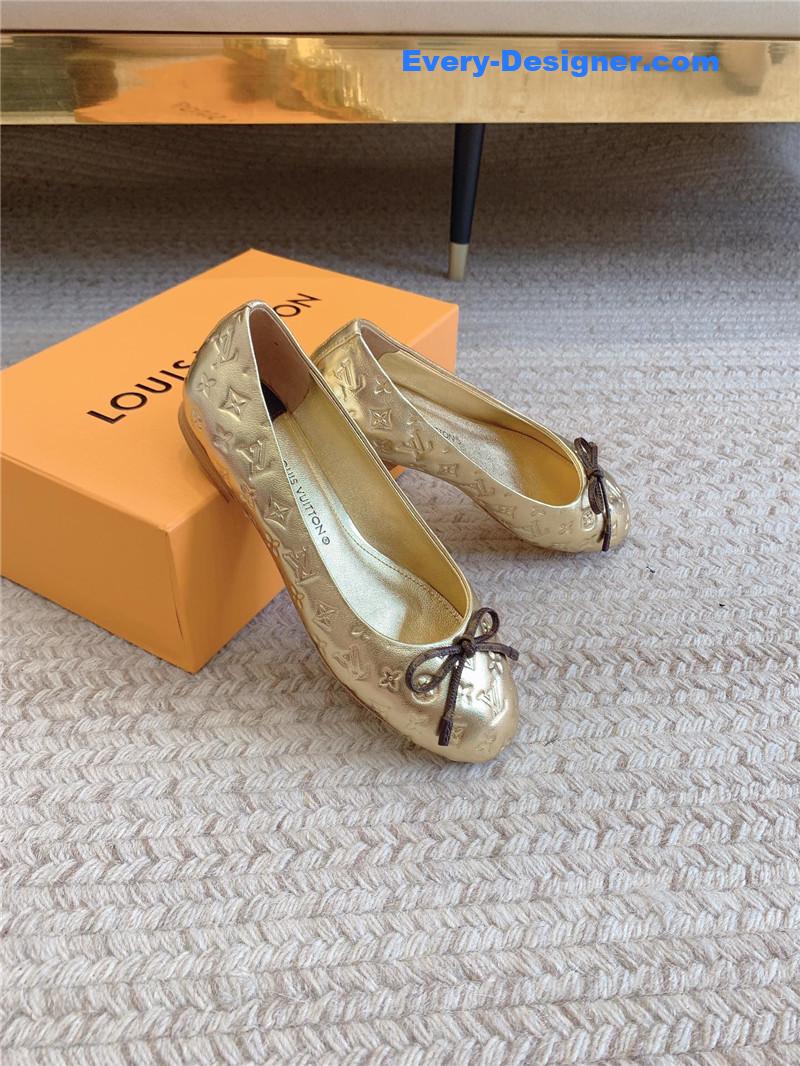 l0vis Vvtt0n lv nina flat bottom bowknot shoes