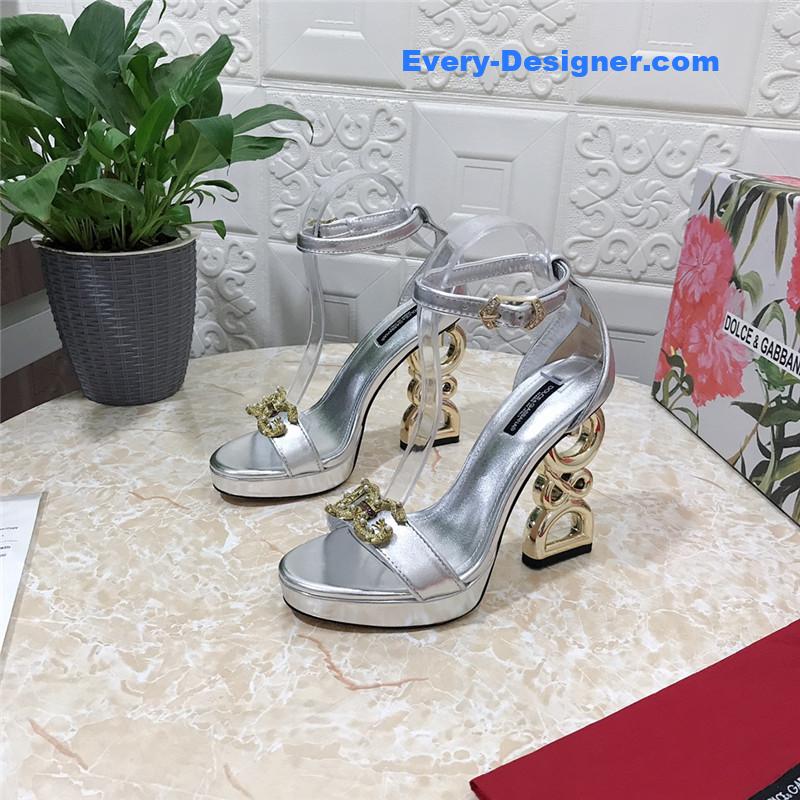 Dolce & Gabbana d&g platform DG big gold buckle heel sandals