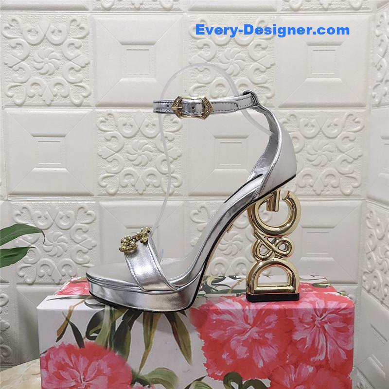 Dolce & Gabbana d&g platform DG big gold buckle heel sandals