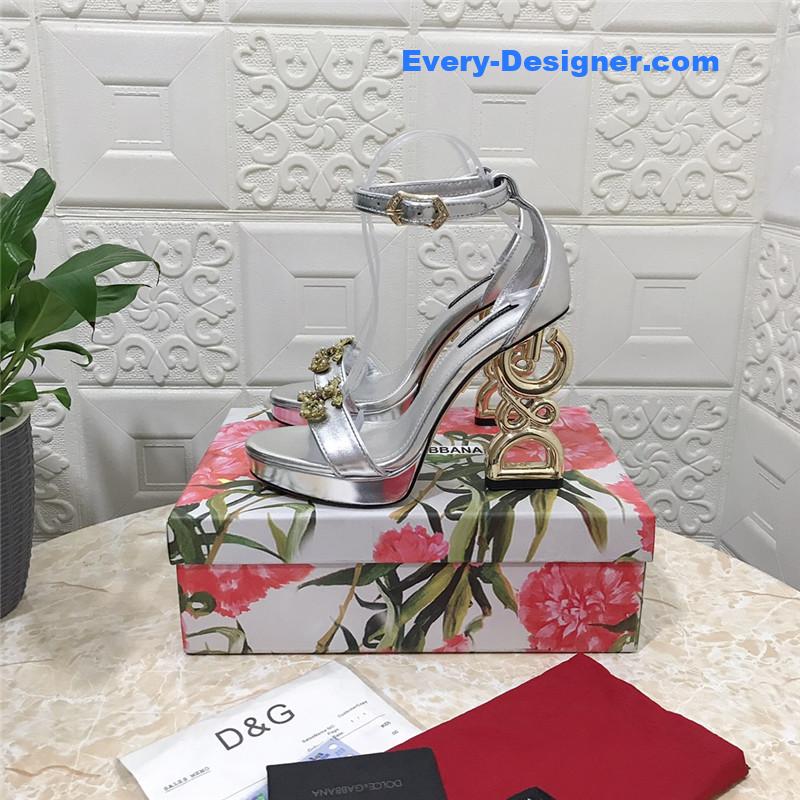 Dolce & Gabbana d&g platform DG big gold buckle heel sandals