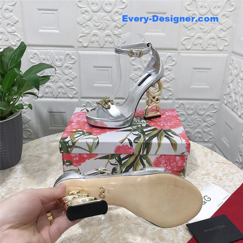 Dolce & Gabbana d&g platform DG big gold buckle heel sandals