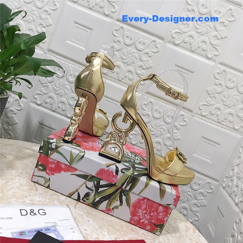 Dolce & Gabbana d&g platform DG big gold buckle heel sandals