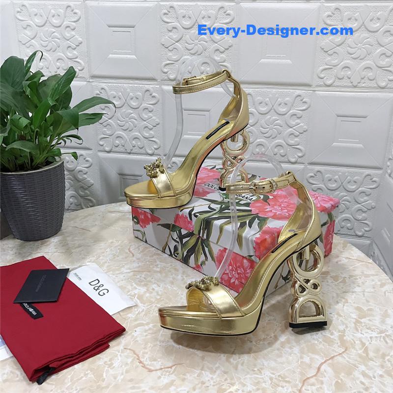 Dolce & Gabbana d&g platform DG big gold buckle heel sandals