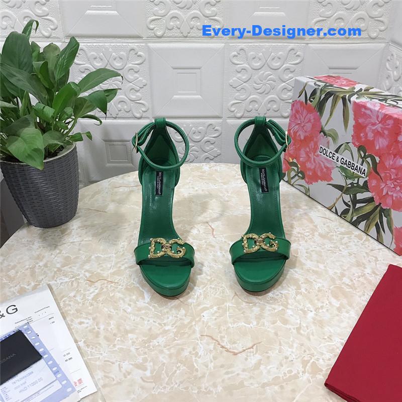 Dolce & Gabbana d&g platform DG big gold buckle heel sandals