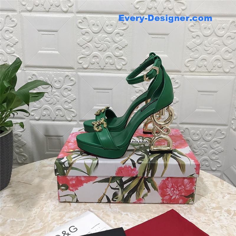 Dolce & Gabbana d&g platform DG big gold buckle heel sandals