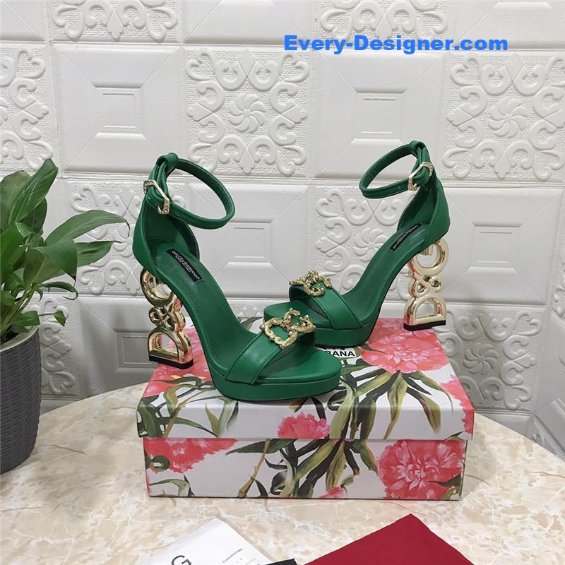 Dolce & Gabbana d&g platform DG big gold buckle heel sandals