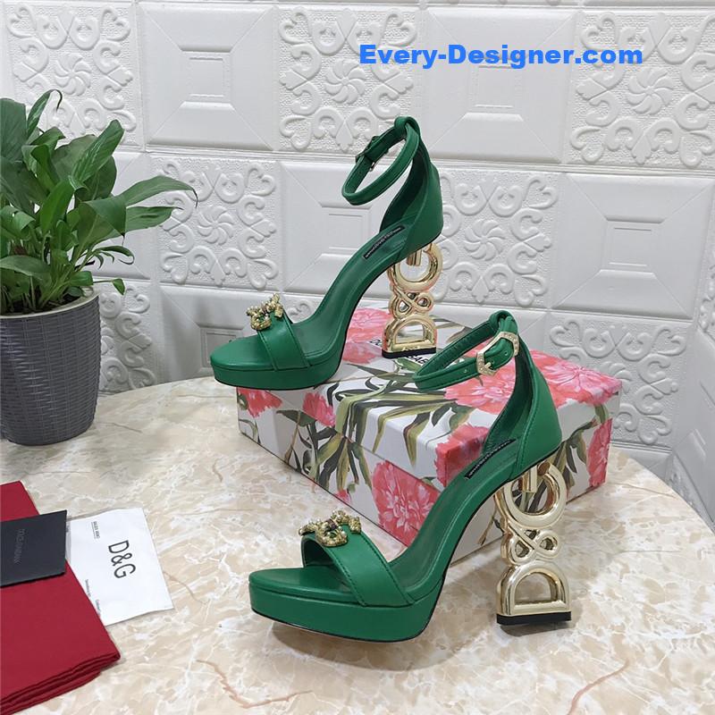 Dolce & Gabbana d&g platform DG big gold buckle heel sandals
