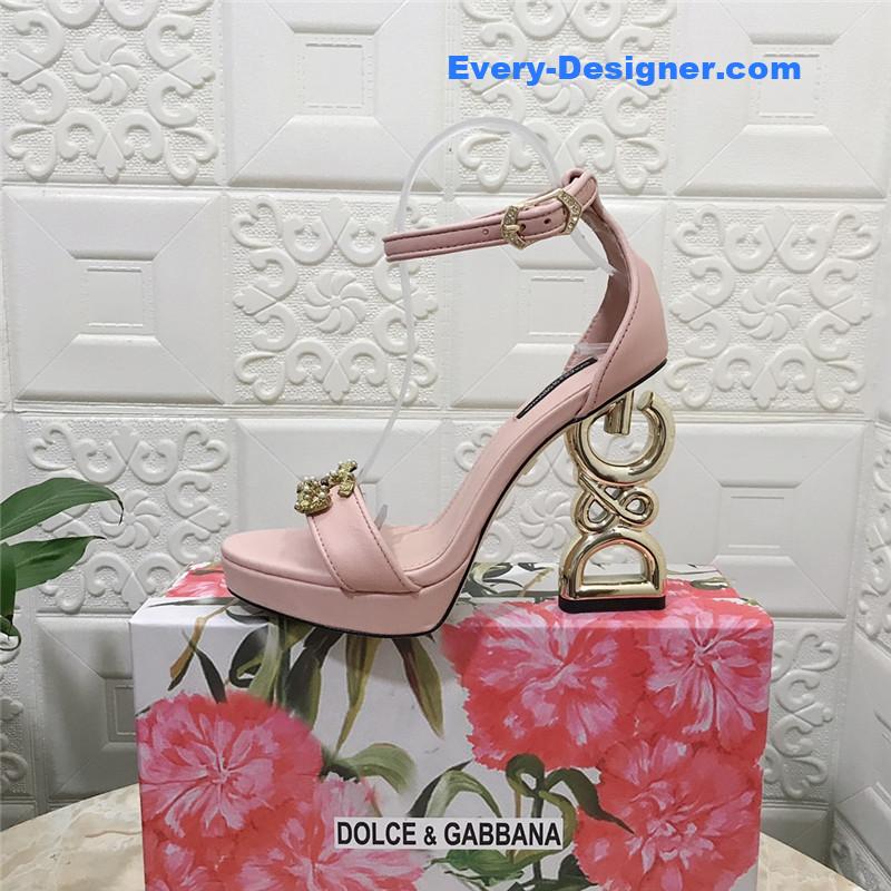 Dolce & Gabbana d&g platform DG big gold buckle heel sandals