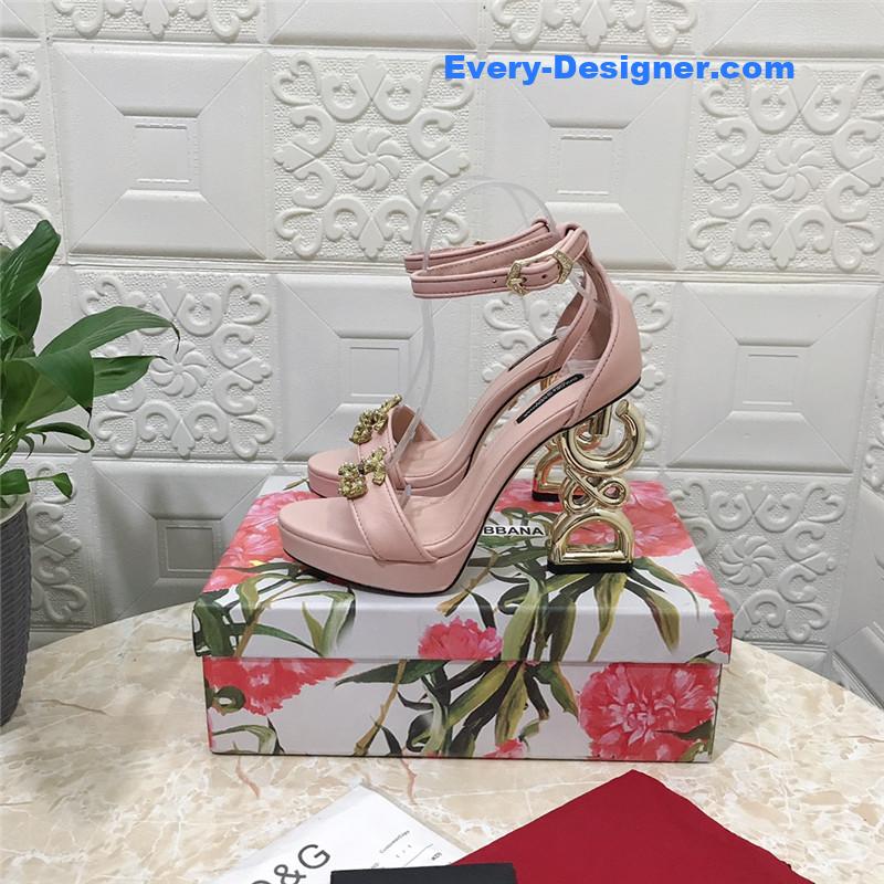 Dolce & Gabbana d&g platform DG big gold buckle heel sandals