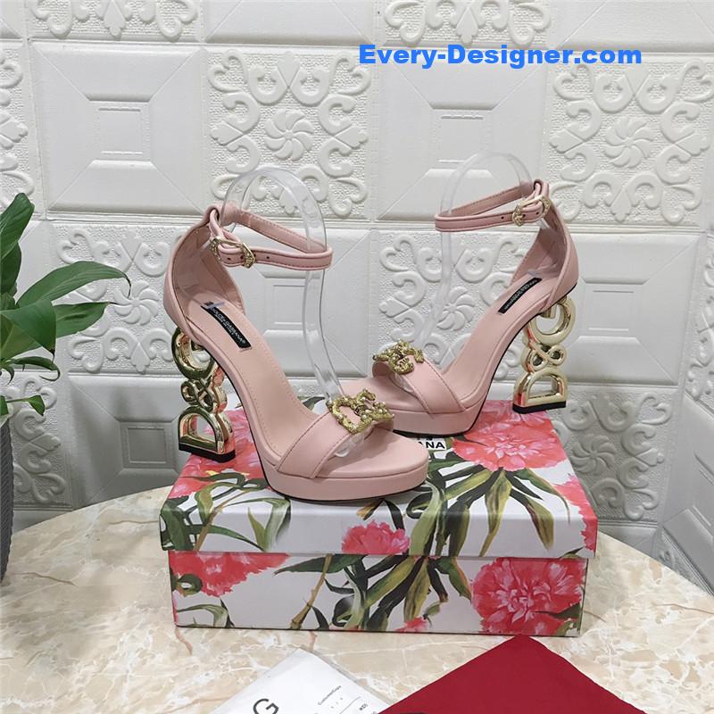 Dolce & Gabbana d&g platform DG big gold buckle heel sandals