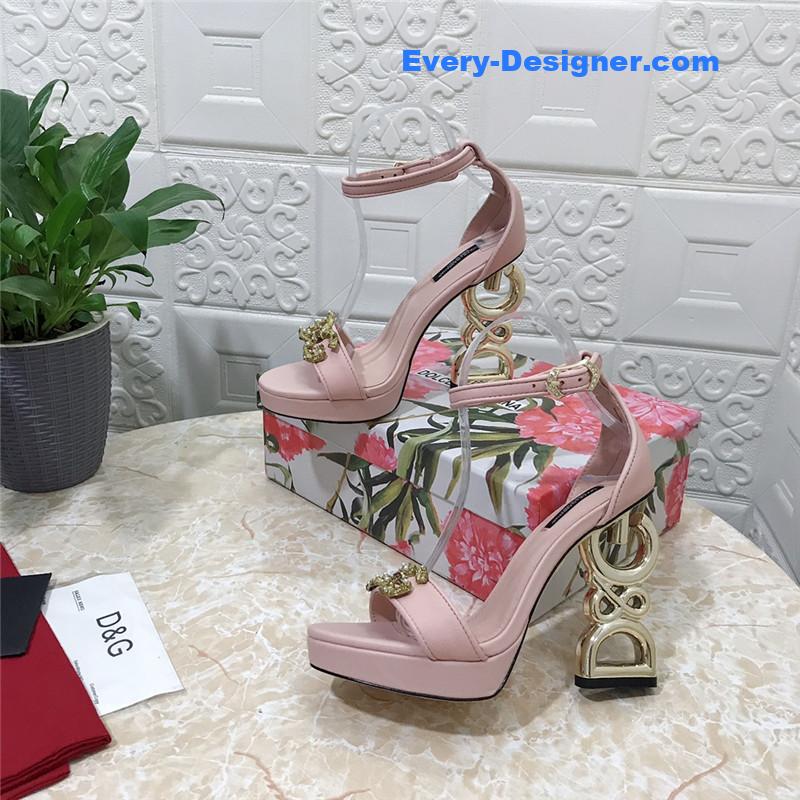 Dolce & Gabbana d&g platform DG big gold buckle heel sandals