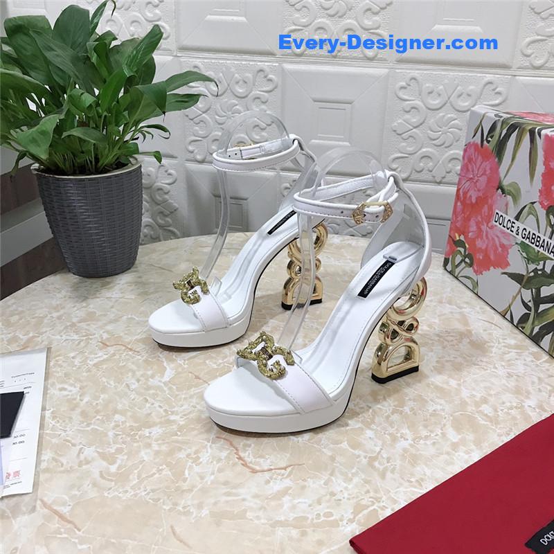 Dolce & Gabbana d&g platform DG big gold buckle heel sandals