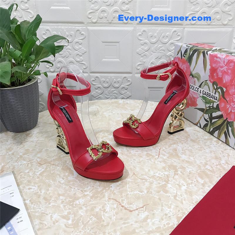Dolce & Gabbana d&g platform DG big gold buckle heel sandals