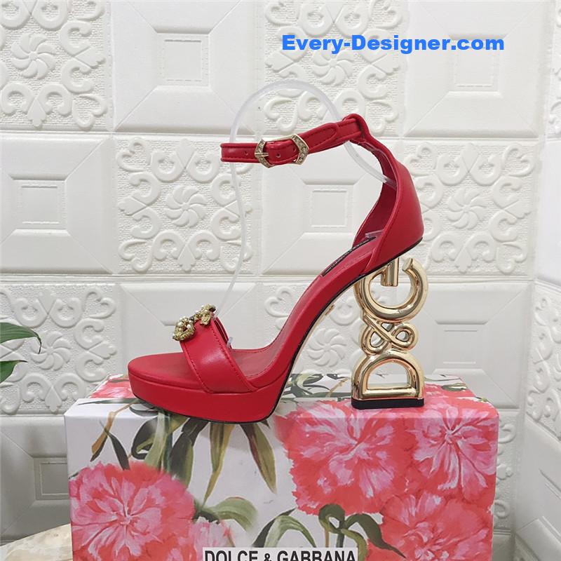 Dolce & Gabbana d&g platform DG big gold buckle heel sandals
