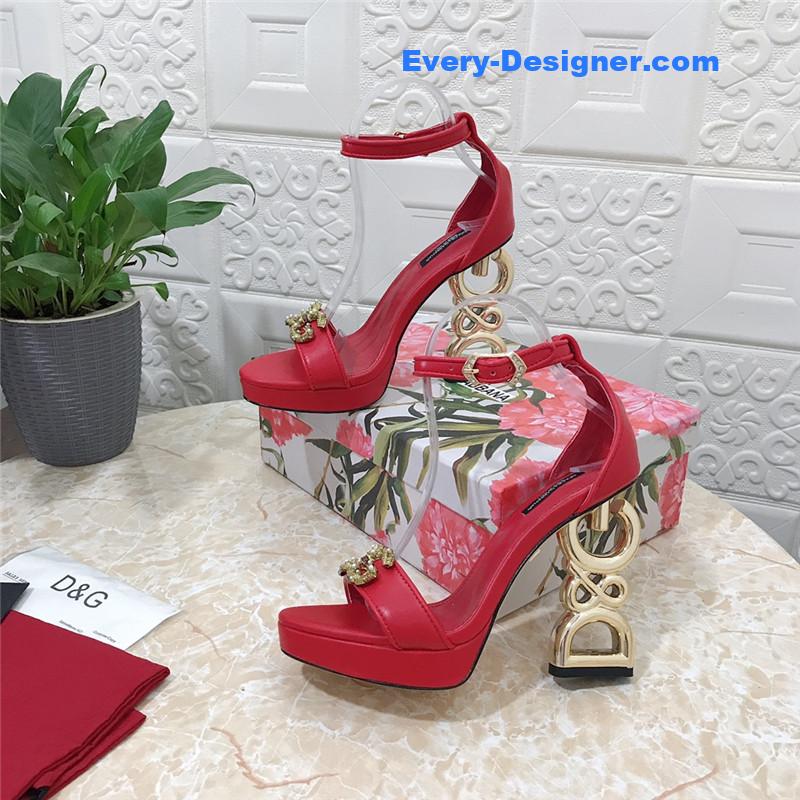 Dolce & Gabbana d&g platform DG big gold buckle heel sandals