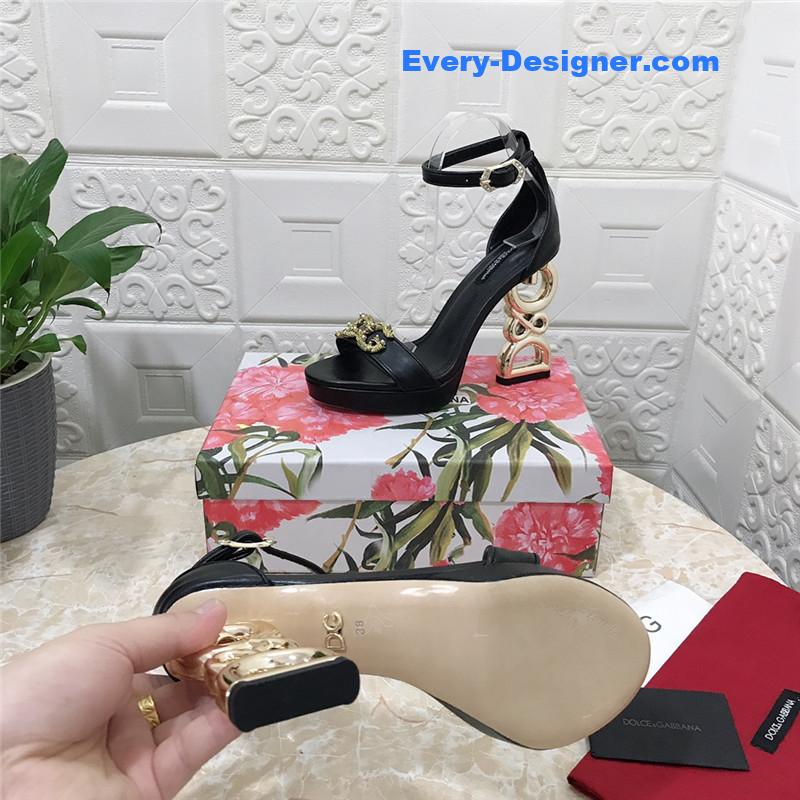 Dolce & Gabbana d&g platform DG big gold buckle heel sandals