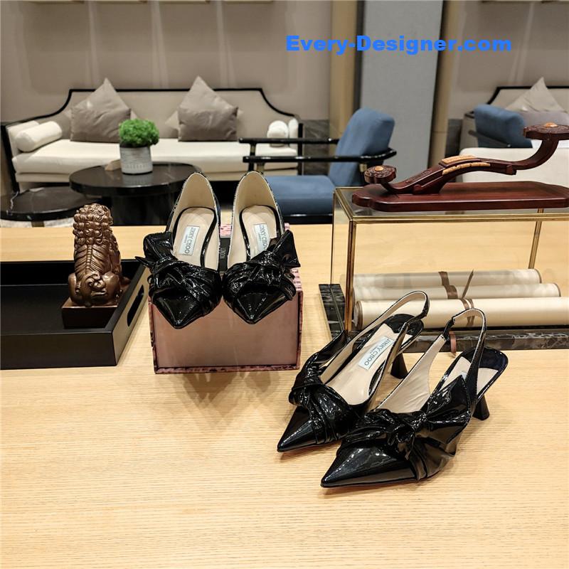 J1m*y Ch00 ruffled knot wrinkled sandals