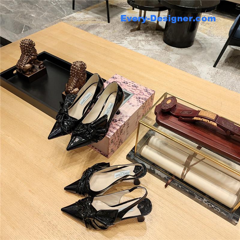 J1m*y Ch00 ruffled knot wrinkled sandals