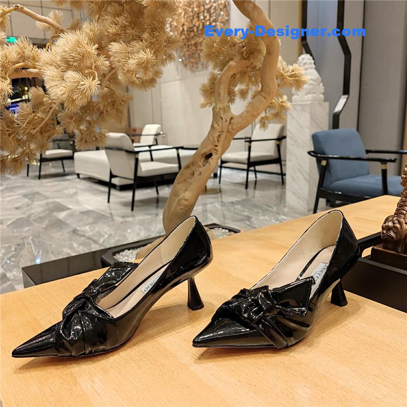 J1m*y Ch00 ruffled knot wrinkled sandals